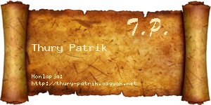 Thury Patrik névjegykártya